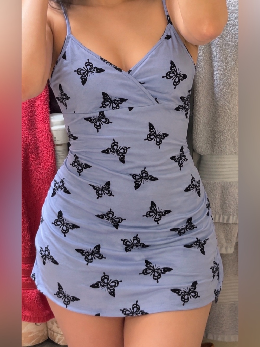 wild fable Butterfly Print Mini Slip Dress Size Large